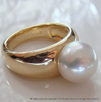 Broome South Sea Pearl Ring 9ct Yellow Gold