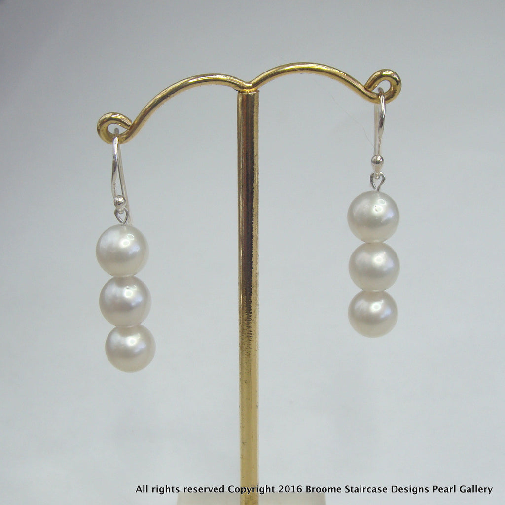 Broome Pearl Earrings Sterling Silver
