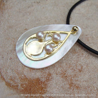 Boab Tree Mother of Pearl Teardrop Gold