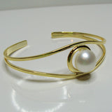 Cultured Pearl Sterling Silver Bangle