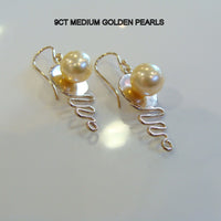 Staircase Pearl Earrings white and golden pearls - Broome Staircase Designs Pearl Gallery - 1