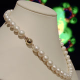 Cultured Freshwater Pearl Necklace 9ct Gold Ball Clasp