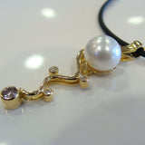 Broome Pearl and Diamond Mitchell Falls Staircase Pendant 18ct Gold