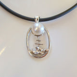 Pearl Pendant Town Beach Staircase to the Moon (white,s/s**FREE NEOPRENE NECKLACE! - Broome Staircase Designs Pearl Gallery - 2