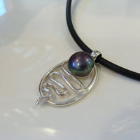 Pendant Blue Haze Staircase to the Moon (black,s/s) - Broome Staircase Designs Pearl Gallery - 1