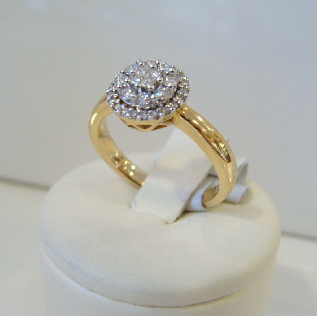 Diamond Engagement Ring 18ct Yellow Gold - Broome Staircase Designs Pearl Gallery
