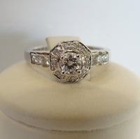 Diamond Engagement Ring 18ct white gold - Broome Staircase Designs Pearl Gallery - 1