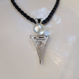 Broome Pearl and Diamond Roebuck Bay Staircase Pendant 18ct White Gold
