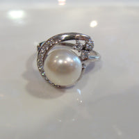 Freshwater Pearl & Cubic Zirconia Ring - Broome Staircase Designs Pearl Gallery