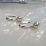 Cultured Freshwater White Pearl Earring Hooks 
