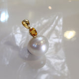 Australian Broome Pearl & Queensland Sapphire Pendant 18cty - Broome Staircase Designs Pearl Gallery - 2