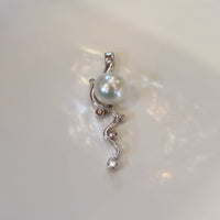 Broome Pearl  and Diamond Mitchell Falls Pendant 18ct White Gold