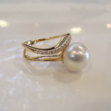 Broome Pearl & Diamond Staircase Ring 18cty - Broome Staircase Designs Pearl Gallery - 1