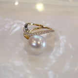 Broome Pearl & Diamond Staircase Ring 18cty - Broome Staircase Designs Pearl Gallery - 2