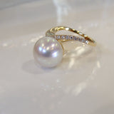 Broome Pearl & Diamond Staircase Ring 18cty - Broome Staircase Designs Pearl Gallery - 3