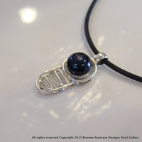 Pearl Pendant Coconut Well Staircase to the Moon - BLACK (925**FREE NEOPRENE NECKLACE! - Broome Staircase Designs Pearl Gallery - 1
