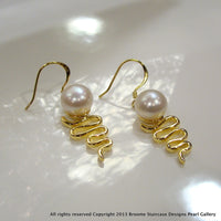 Staircase Pearl Earrings Monsoonal - (White e/p) - Broome Staircase Designs Pearl Gallery