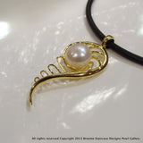 Staircase Design Freshwater Pearl Pendant Mangrove Gold