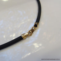 Neoprene Black Necklace 14ct Gold Filled 2mm or 3mm thickness - Broome Staircase Designs Pearl Gallery - 1