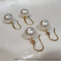 9ct Broome Pearl Earrings Hooks - Broome Staircase Designs Pearl Gallery - 1