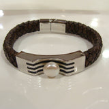 Freshwater Pearl & Leather Bracelet-Dark Brown - Broome Staircase Designs Pearl Gallery - 1