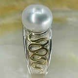 Broome Pearl Staircase 9ct and Sterling Silver Ring