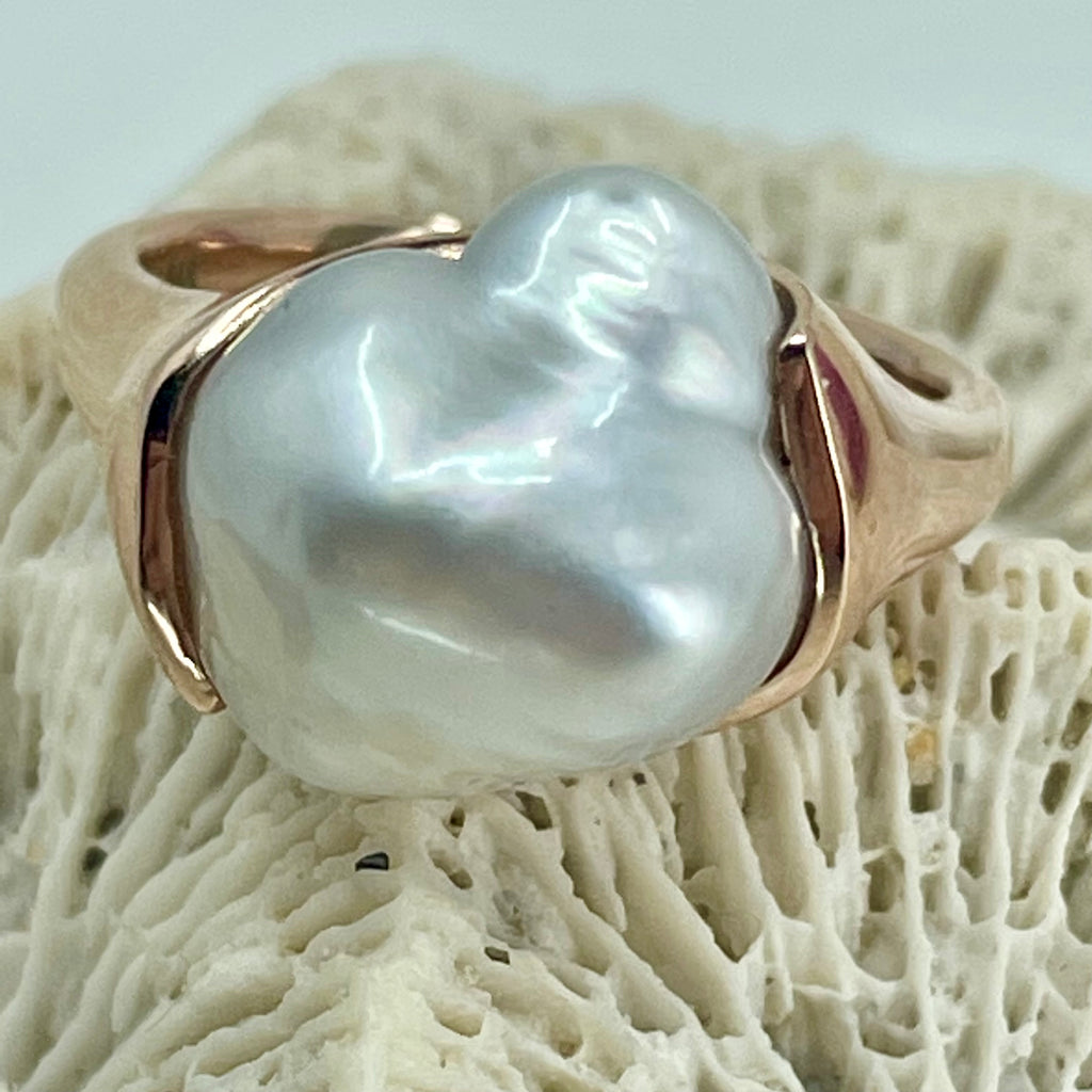 9ct Rose Gold Keshi Pearl Ring