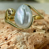 18ct Broome Keshi Kimberley Diamond Pearl Ring