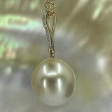 Golden Pearl 18ct Gold Diamond Pendant