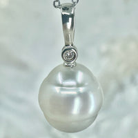 Broome Pearl Circle Pearl Sterling, Zirconia, Enhancer Pendant