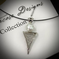 Cultured Pearl Staircase Pendant Roebuck Bay white ss >> FREE NECKLACE!! (RRP $29)