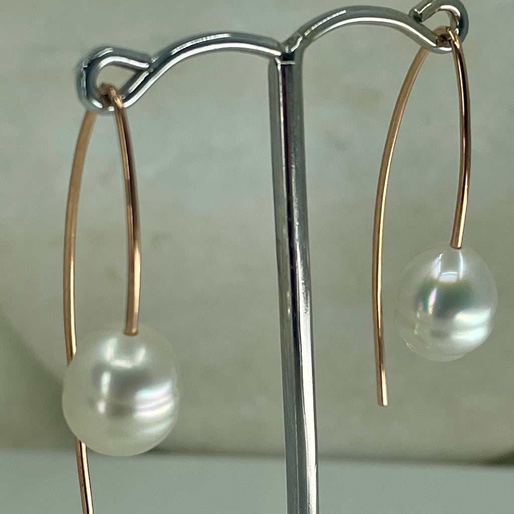 Broome Circle Pearl 9ct Rose Gold Earrings