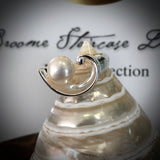 Cultured Broome Pearl Sterling Silver Wave Ring