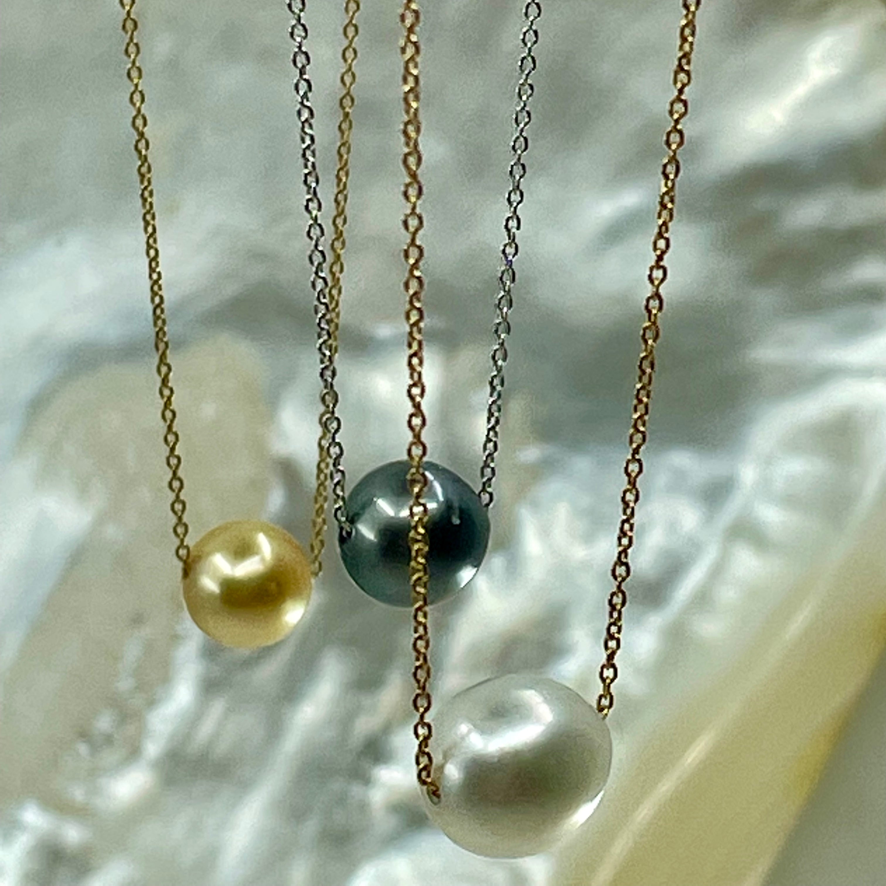 Cream Floating Pearl Necklace – Linda Allard Jewelry