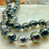 Tahitian South Sea Pearl Strand 9ct White Gold Ball Clasp