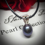 Cultured Freshwater Black Pearl Pendant Sterling Silver