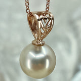9ct Rose Gold Broome Pearl Heart Pendant