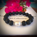 Broome South Sea Pearl and Black Agate Bracelet