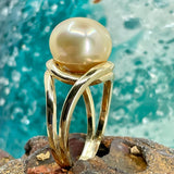 Golden South Sea 'Golden Moon' Pearl 9ct Gold Ring