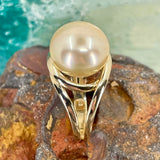 Golden South Sea 'Golden Moon' Pearl 9ct Gold Ring