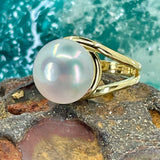 Broome Pearl ' luminous Moon" 18ct  Gold Ring