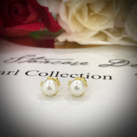 Cultured Freshwater Petite White Pearl Studs