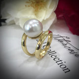Yellow Gold Double Band Broome Pearl Ring