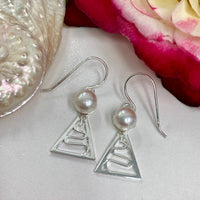 Cultured Freshwater 925 Staircase Pearl Earrings