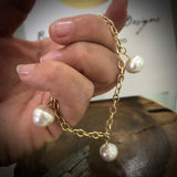 9ct Gold Broome Circle Pearl Bracelet