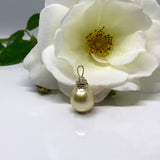 Golden Broome Pearl And Diamond Pendant