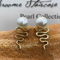 Staircase to the Moon Pearl Earrings 9ct Yellow Gold