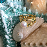 Cultured Freshwater Pearl Ring Gold
