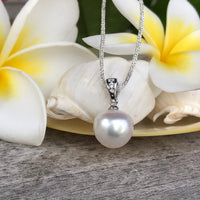 Broome Pearl Pendant Sterling Silver and CZ Bail
