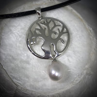 Cultured Freshwater Pearl Boab Tree Pendent Round Sterling Silver
